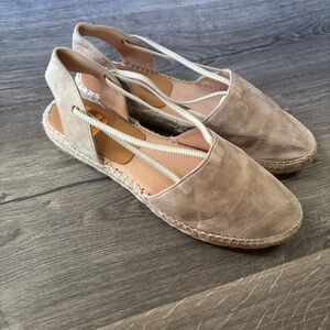 Kanna Suede Platform Espadrille Sandals size. 8.5/39